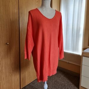 Torrid Coral Salmon 4x Sweater Pullover Long Sleeve Open Back